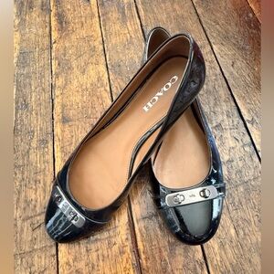 Coach Oswald Black Patent Ballet Flats women’s 10